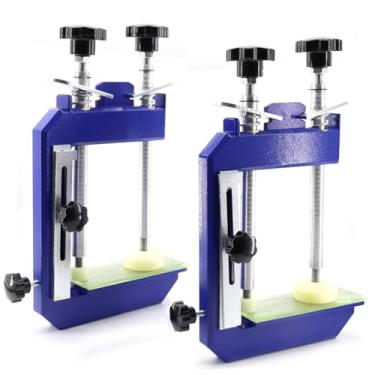 Imagem de 2 peças braçadeira de esquadria de 45° granito pedra mármore braçadeira de emenda de bancada ferramentas de instalação para granito, pedra, instalação de laje de mármore (2 peças pesadas-25,4 cm)