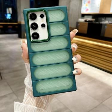 Imagem de Capa de telefone ultrafina com pontos de malha respirável, dissipação de calor, para Samsung Galaxy S24 Ultra Fosco Translúcido Slim, verde, para Galaxy S24