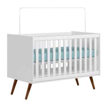 Imagem de Berço para Bebê Dois em um Ravi 74cm Branco Semi Brilho - Sallar Home