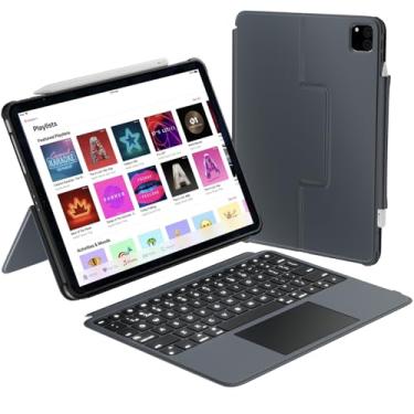 Imagem de Macally iPad Air 13 Inch Case Keyboard (M2, 2024),iPad Pro 12.9 Keyboard Case (5/6th Gen) Detachable Backlit Keyboard with Large Trackpad, Multi-View Stand, Pencil Holder