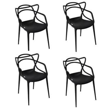 Imagem de Kit  4 Cadeiras Allegra Jantar Cozinha Bar Preta