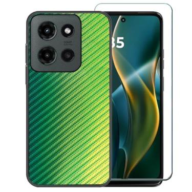 Imagem de Ranyi Capa para celular Motorola Moto G 2025 com protetor de tela, padrão ondulado gradiente colorido, ultrafina, capa de gel de borracha de silicone ultrafina para smartphone Motorola Moto G 5G