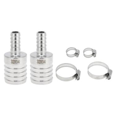 Imagem de Hihaha Acessórios de mangueira de aço inoxidável para mangueira de 3,5 x 35/162,6 cm redutor de emenda para ar, água, óleo, gás, combustível, 2 peças, tom prateado