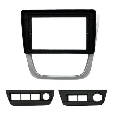 Imagem de Moldura 9 Pol. Gol Rally e Saveiro Cross G5 com suporte 2 e 4 botões - Prata - Fiamon