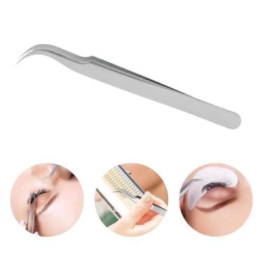 Imagem de 1 Pinça Curvada Para Extensão Cílios Fio A Fio Tufos Volume Russo Egíp