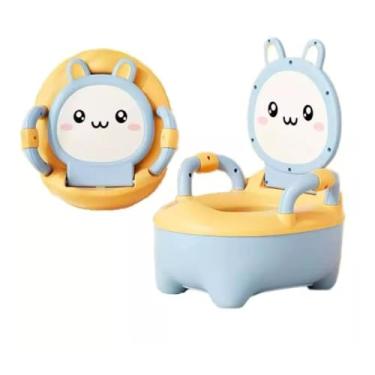 Imagem de Troninho Infantil Educativo com Tampa Assento Redutor e Penico Portátil para Bebês e Crianças (Azul)