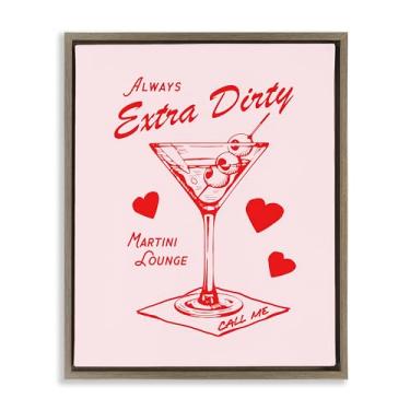 Imagem de Stupell Industries Tela emoldurada Always Extra Dirty Martini Brown Floater Design de arte de parede por House of Lulu, 43 x 53 cm
