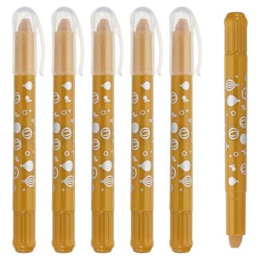 Imagem de PATIKIL Giz de cera de gel aquarela, 6 peças de giz de cera laváveis para colorir, desenhar, pintar, amarelo escuro