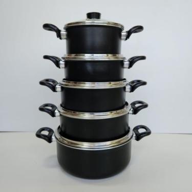 Imagem de Jogo De Panela Antiaderente Extra Grossa Martinelli Com Tampa de Vidro