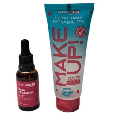 Imagem de Kit Sabonete Make Up Pré Make +Sérum Rosa Mosqueta Dermachem