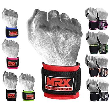 Imagem de MRX BOXING & FITNESS Wrap Wrap para levantamento de peso, crossfit, musculação, suporte de pulso de treinamento MMMA, acessórios de academia para homens e mulheres, alças de pulso para equipamentos de treino para dor no pulso, Vermelho
