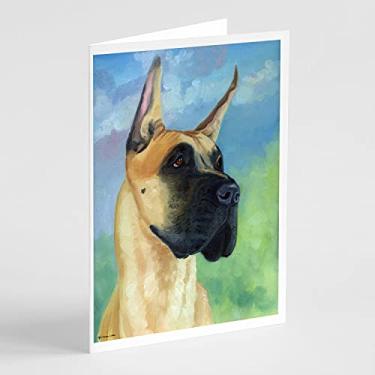 Imagem de Caroline's Treasures 7387GCA7P Great Dane Apollo, The Great Greeting Cards and Envelopes, pacote com 8, 7 x 5, multicolorido