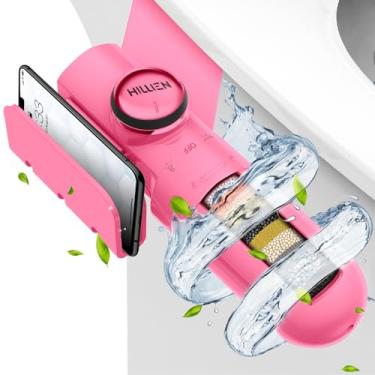 Imagem de Acessório de bidê ultrafino para vaso sanitário com filtro, remove cloro, fácil de instalar, sem lacunas sem vazamentos, pH equilibrado, alta pressão ajustável, bocais duplos não elétricos (frontal