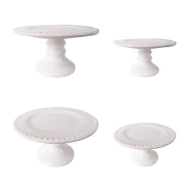 Imagem de Kit Festa Boleira em Cerâmica 27cm + Doceira 19cm p/ Aniversário Chá d