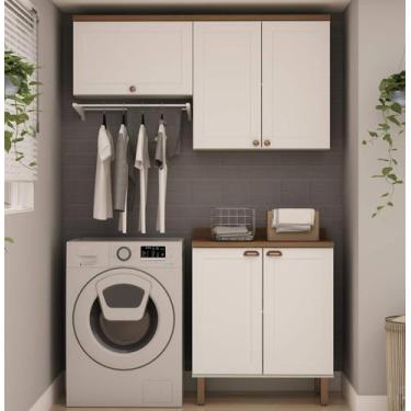 Imagem de Armário Multiuso Lavanderia Modulado Área de Serviço 4 peças 57 Acquaf