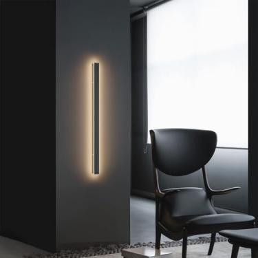 Imagem de Luminária de parede LED externa preta, arandelas longas IP65 à prova d'água, iluminação externa esquerda direita, luzes de parede, iluminação de parede decorativa moderna de metal acrílico,