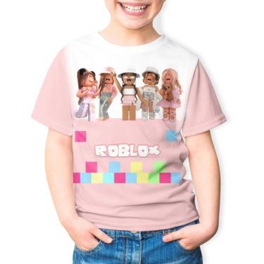 Imagem de Camiseta infantil roblox desenho game youtuber  menina menino festa an