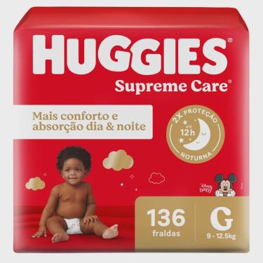Imagem de Fralda huggies supreme care giga G com 136 unidades