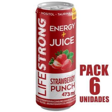 Imagem de Energético Life Strong Energy Drink 6 unidades Strawberry