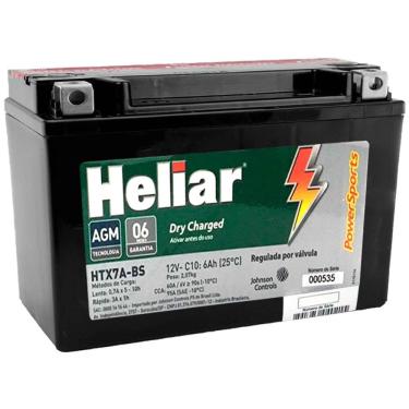 Imagem de Bateria Moto Heliar HTX7ABS PowerSports Selada 6Ah 12 Volts