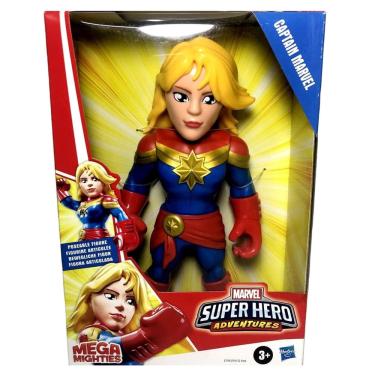 Imagem de Boneca Articulada Heroína Menina Loira Capitã Marvel - Dc Super Hero Adventures - Mega Mighties - Hasbro Brinquedos