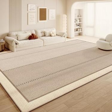 Imagem de Tapete listrado abstrato creme, artístico, criativo, para sala de estar, grande, varanda, fácil de limpar, para quarto, AX004,2,C,300x400CM