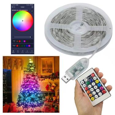 Imagem de Fita Led Smart Aplicativo App Celular 20 Metros Fio De Fada Cores Rgb Decoraçao Mesa Estante Arvore Natal Pisca Pisca Escada Game Loja Casa Fachada