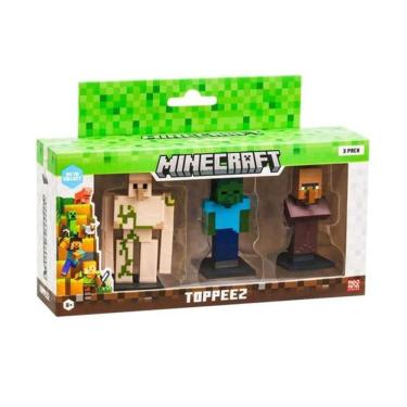 Imagem de Boneco - Minecraft Aldeao zumbi e Golem de Ferro MULTIKIDS