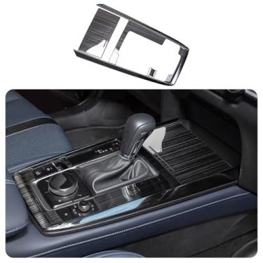 Imagem de KELEIMAI Acessórios de carro aptos para Mazda CX-30 CX30 2020 2021 2022 2023 2024 Botão de mudança de marchas interior painel guarnições tampa da moldura do suporte de copo (estilo preto escovado) 2