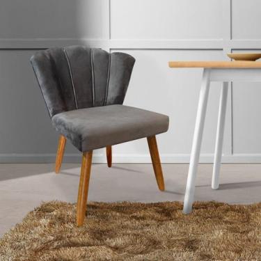 Imagem de Cadeira Poltrona Petala Suede Para Sala de Jantar - VERSATILE