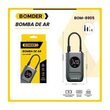 Imagem de Bomba De Ar Elétrica Digital Veicular Pneu Moto Bike Bomder BOM-8905, 