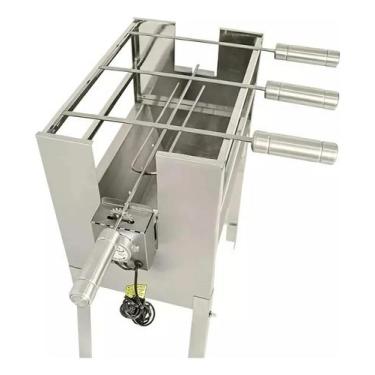 Imagem de Churrasqueira C/ Espeto Giratório Dobravel Inox 110v - infinity grill