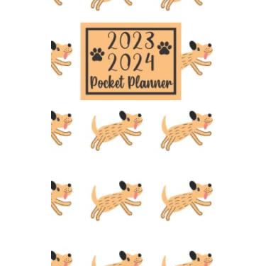 Imagem de 2023 2024 pocket planner For Purse Dog Lovers: 2 year Pocket Calendar January 2023 to December 2024 | 24 Months Monthly Planner & Organizer For Purse ... with Federal Holidays | Cute Dogs Pattern