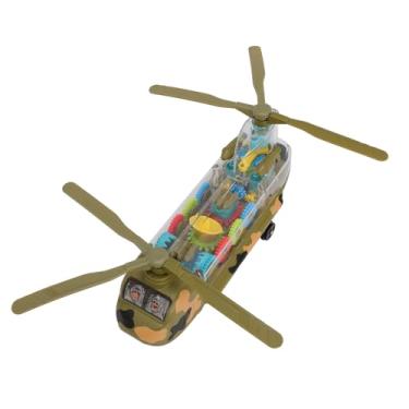 Imagem de Brinquedo de Helicóptero Transparente de Engrenagem, Luzes LED e Música Elétrica Omnidirecional para Crianças de Jogo Educacional e Seguro