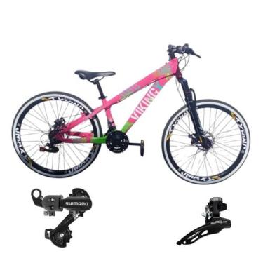 Imagem de Bicicleta Aro 26 Vikingx Aluminio Tuff 25 Mtb 24v Cambio Shimano Diant