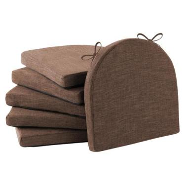 Imagem de Almofadas de cadeira IPYNBAP Dining com gravatas e capa removível, 6 u