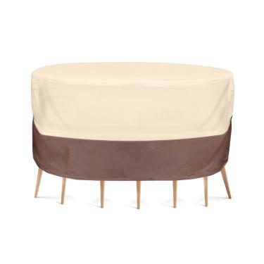 Imagem de Capa para cadeira de mesa Pyle – Armadura Shield para gramado varanda deck otomano vime capa de móveis com saída de ar – serve para mesa redonda e 2 assentos padrão 137 cm de diâmetro x 58 cm H-PVCTBLCH50 (pequeno)