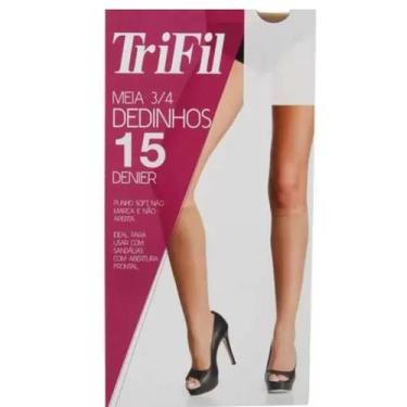 Imagem de Meia trifil dedinho de fora 3/4 fio 15 punho soft cor natural w06760