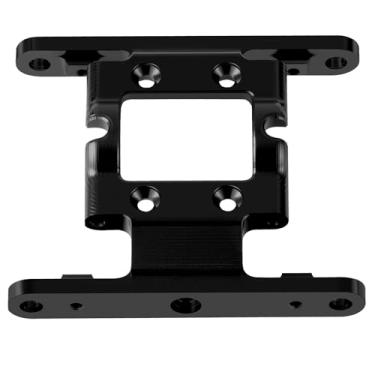 Imagem de QUE-T Estrutura de montagem de transmissão de liga de alumínio, placa de base de chassi de rastreador RC, compatível com 1:18 FMS LC80 FCX18 FCX24 (preto)