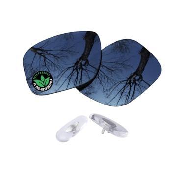 Imagem de Raydi Lentes de reposição de policarbonato e protetores de nariz para óculos de sol quadrados RayBan RB3483 60 mm - Espelho cromado preto - polarizado