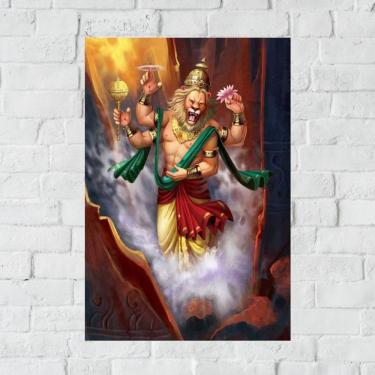 Imagem de Placa Decorativa Mdf Narasimha Tamanho 20x27cm
