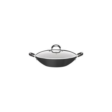 Imagem de Wok Tramontina Mônaco Induction Alumínio Antiaderente Starflon Preto 32 Cm 4,5 L Tramon...