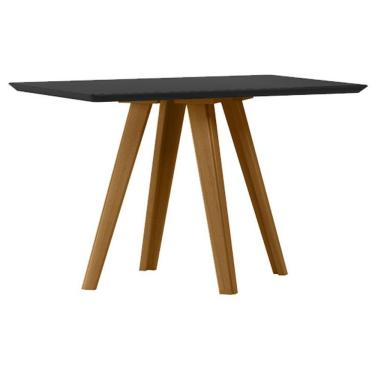 Imagem de Mesa De Jantar 120x80 Cm Mariah Com Vidro Ype Preto - New Ceval