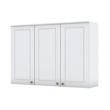 Imagem de Armário Aéreo 3 Portas 120 Cm Nova York Branco Hp - Henn
