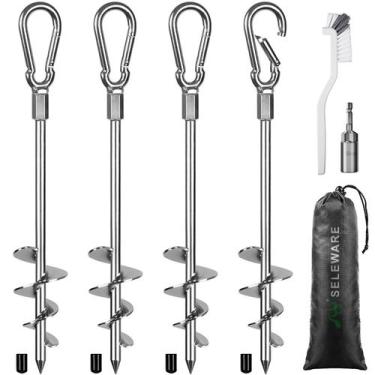 Imagem de Ground Anchors SELEWARE 45 cm, pacote com 4 para tenda de trampolim