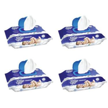 Imagem de Kit 4 Pacotes Toalhas Umedecidas Baby Byn Premium 100 Un cada pacote -