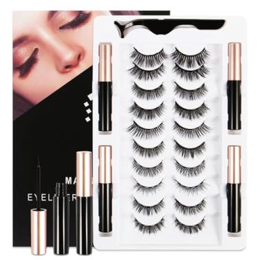 Imagem de FEITA Cílios Magnéticos Com Aplicador E Kit Delineador - Pacote De 3D 5D Reutilizáveis, 1 Pinça, 4 Tubos Atualizados, Sem Cola (15 Pacotes)