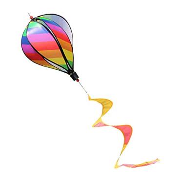 Imagem de ASkinds Balões De Ar Quente Com 6 Painéis, Cata-Vento, Arco-Íris, Cauda Colorida, Decoração Cinética Para Pendurar, Áreas Externas, Jardim, Pátio E Ambientes Internos
