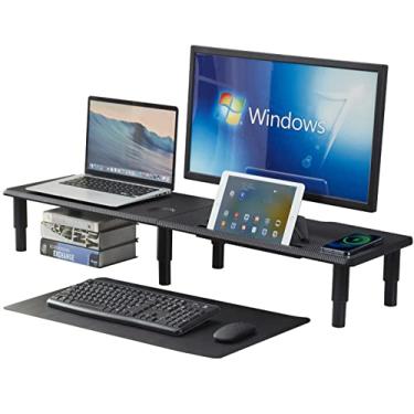 Imagem de SP SPREADIT Suporte Para Monitor Duplo - Altura Ajustável Com Carregador Sem Fio, De Mesa Conversível 2 Suportes Individuais Computador Ou Laptop, Suporta Até 45 Kg