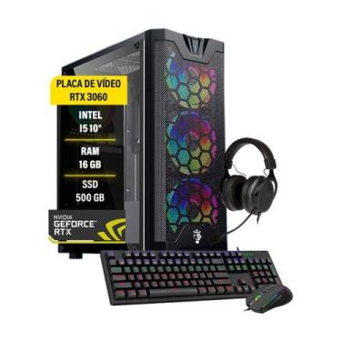 Imagem de Pc Computador Gamer I5 10 16Gb Ram Ssd 500Gb Rtx 3060 - Amorim Shop